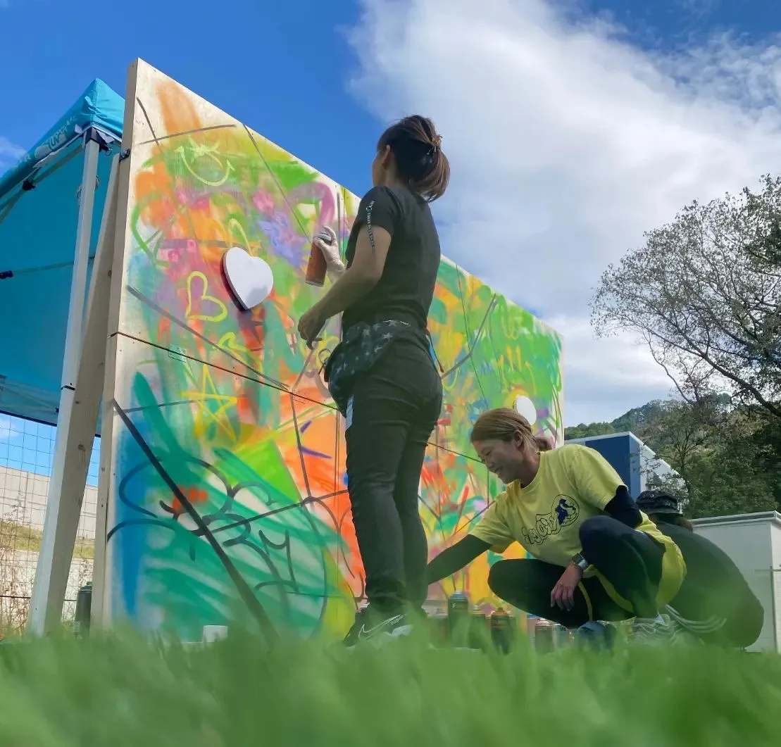 姫路市安富町にてスプレーアート体験！