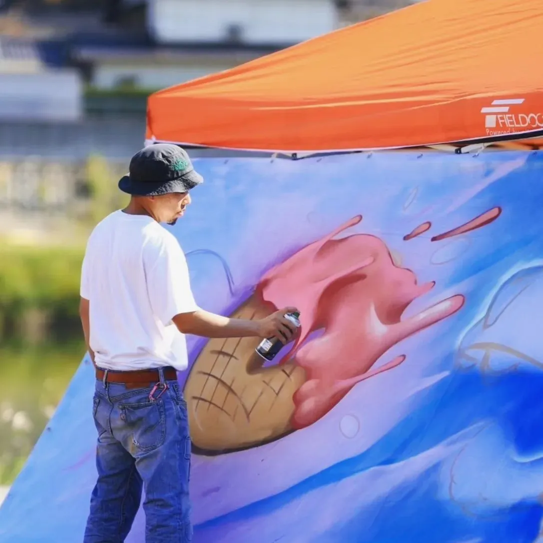 ライブペイント作品を飾っていただきました！